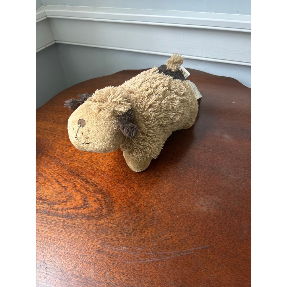 Pillow Pets Pee-Wees Tan Brown Dog Plush Stuffed Animal Travel Pillow 11 inch